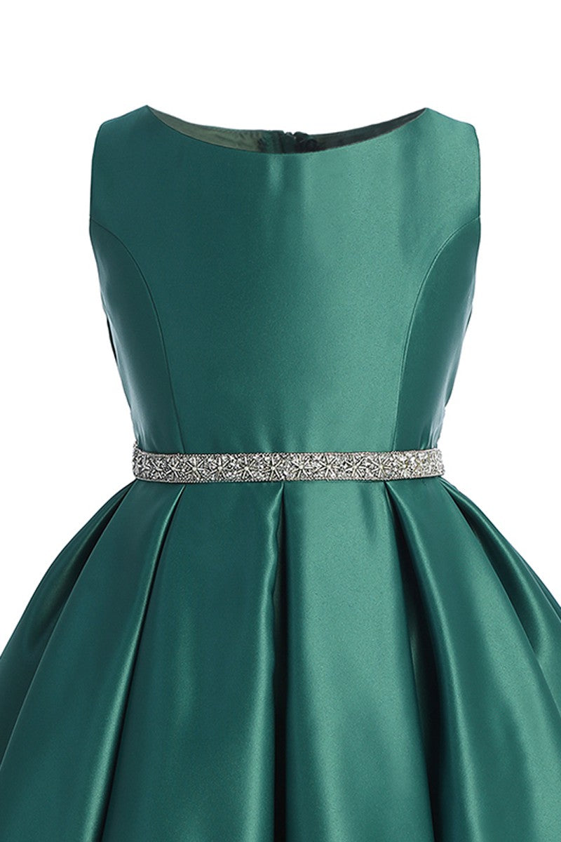 Sleeveless Satin Knee Length Dress