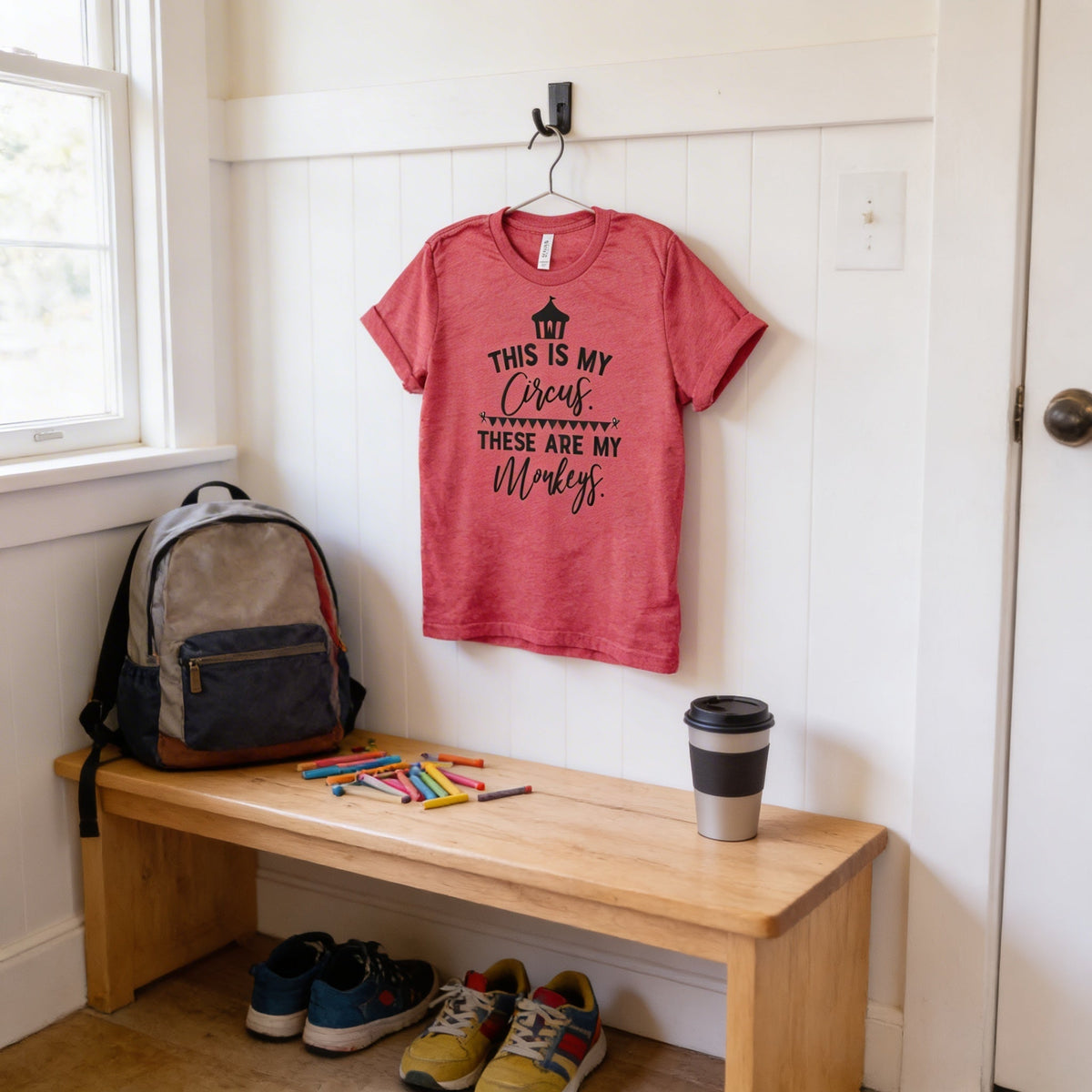 Funny Mom Shirt - Cute Mom Tee With Humorous Circus Monkeys Quote