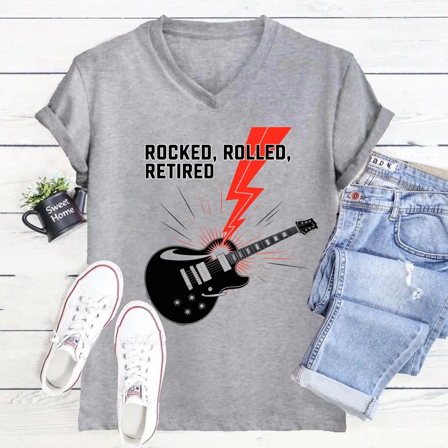 Rocked Rolled Retired T-Shirt β Funny Retirement Gift Shirt