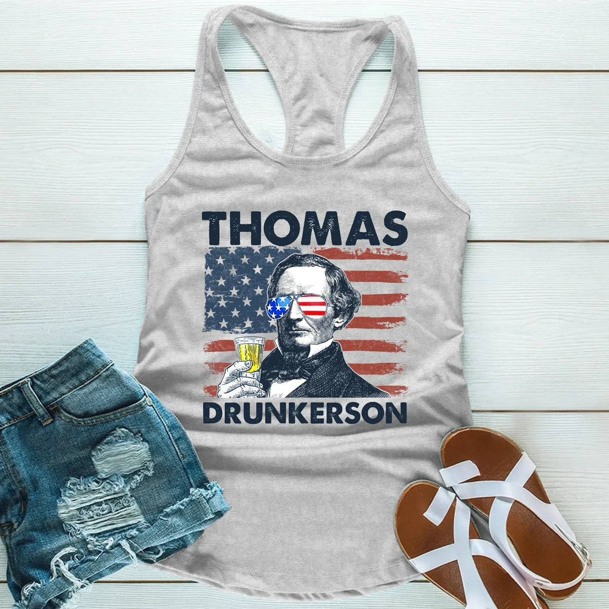 Thomas Drunkerson Unisex Tank Top β 4th of July Founding Father Tee