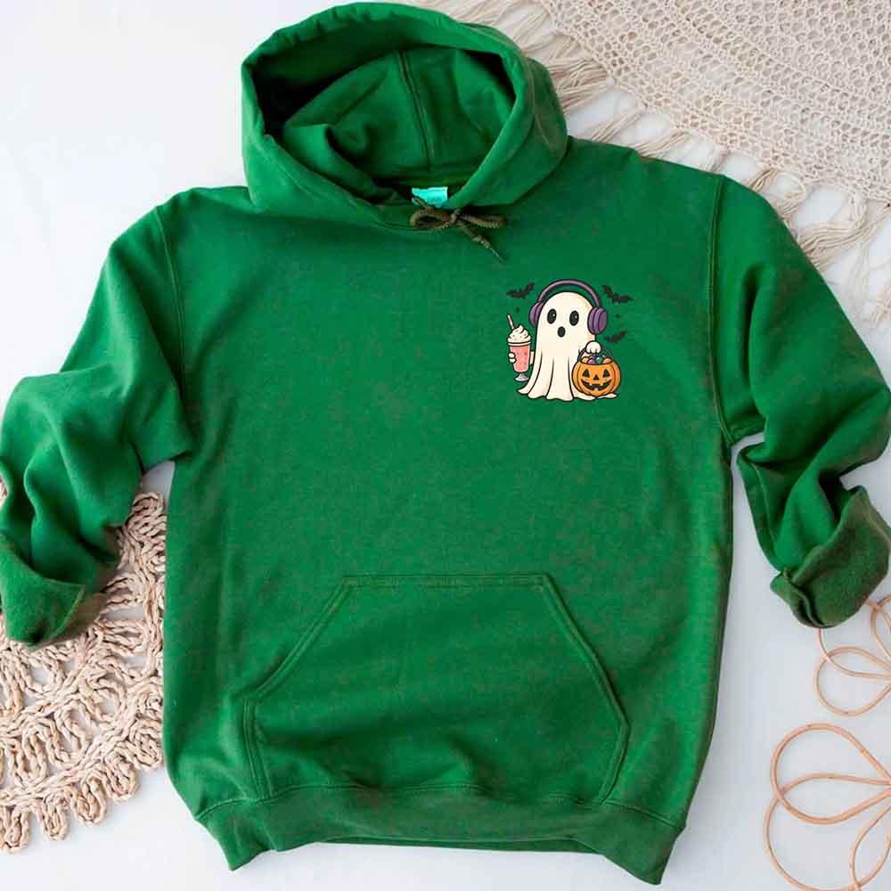 Little Ghost Iced Coffee Hoodie – Cute Halloween Ghost Hoodie