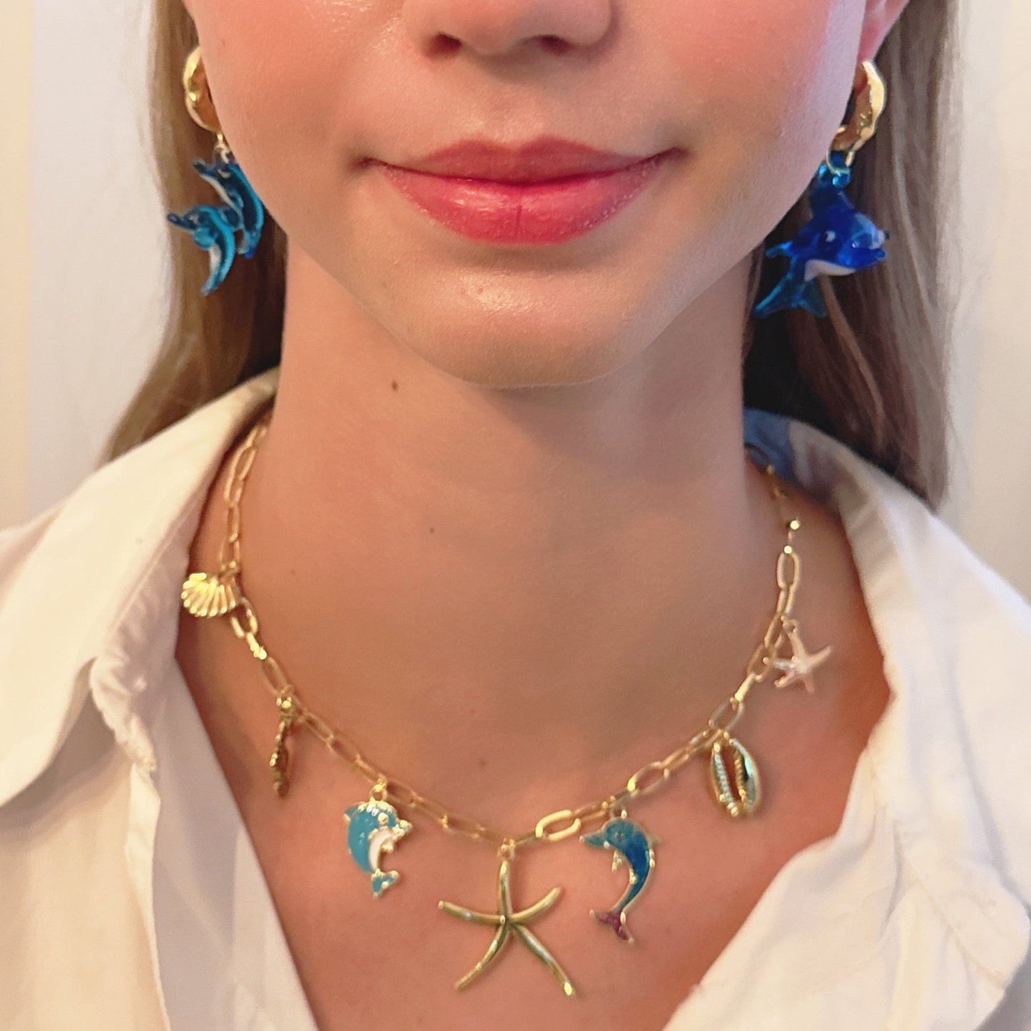 Mama And Baby Dolphins Earrings