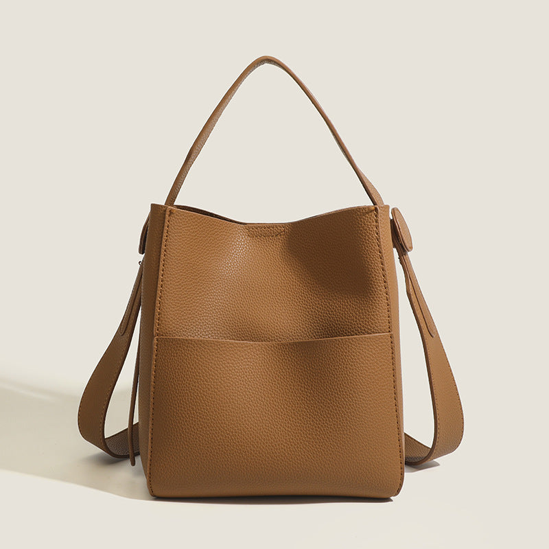 Early Autumn Women's Bag, Textured Crossbody Bucket Bag, Large Capacity Handheld Shoulder Bag