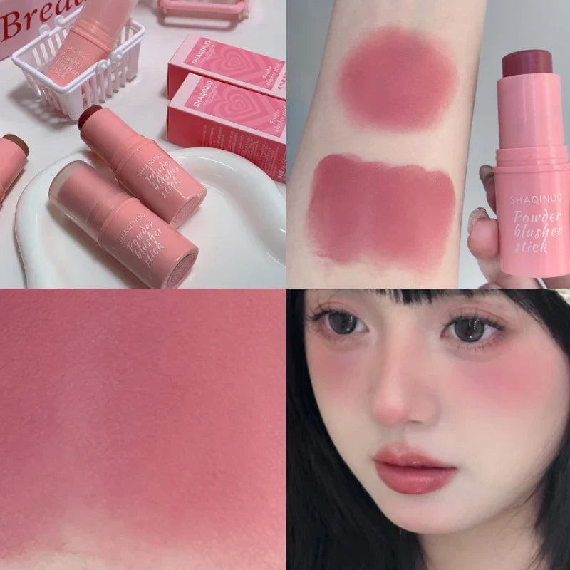 SHAQINUO Energizing Blush Stick - Natural Matte Finish, Creamy Texture, Easy to Blend for a Youthful Glow