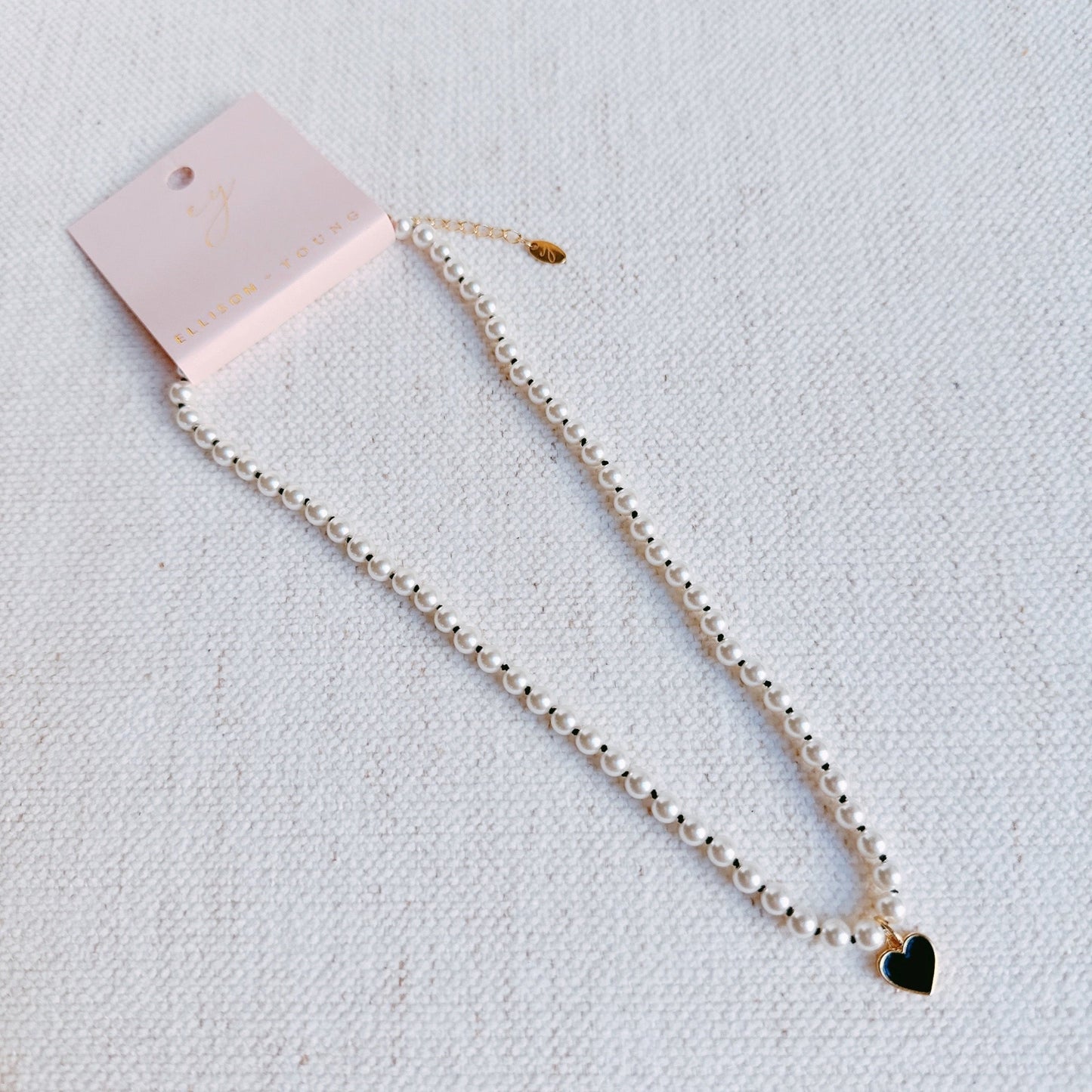 Silky Thread Heart Charm Necklace