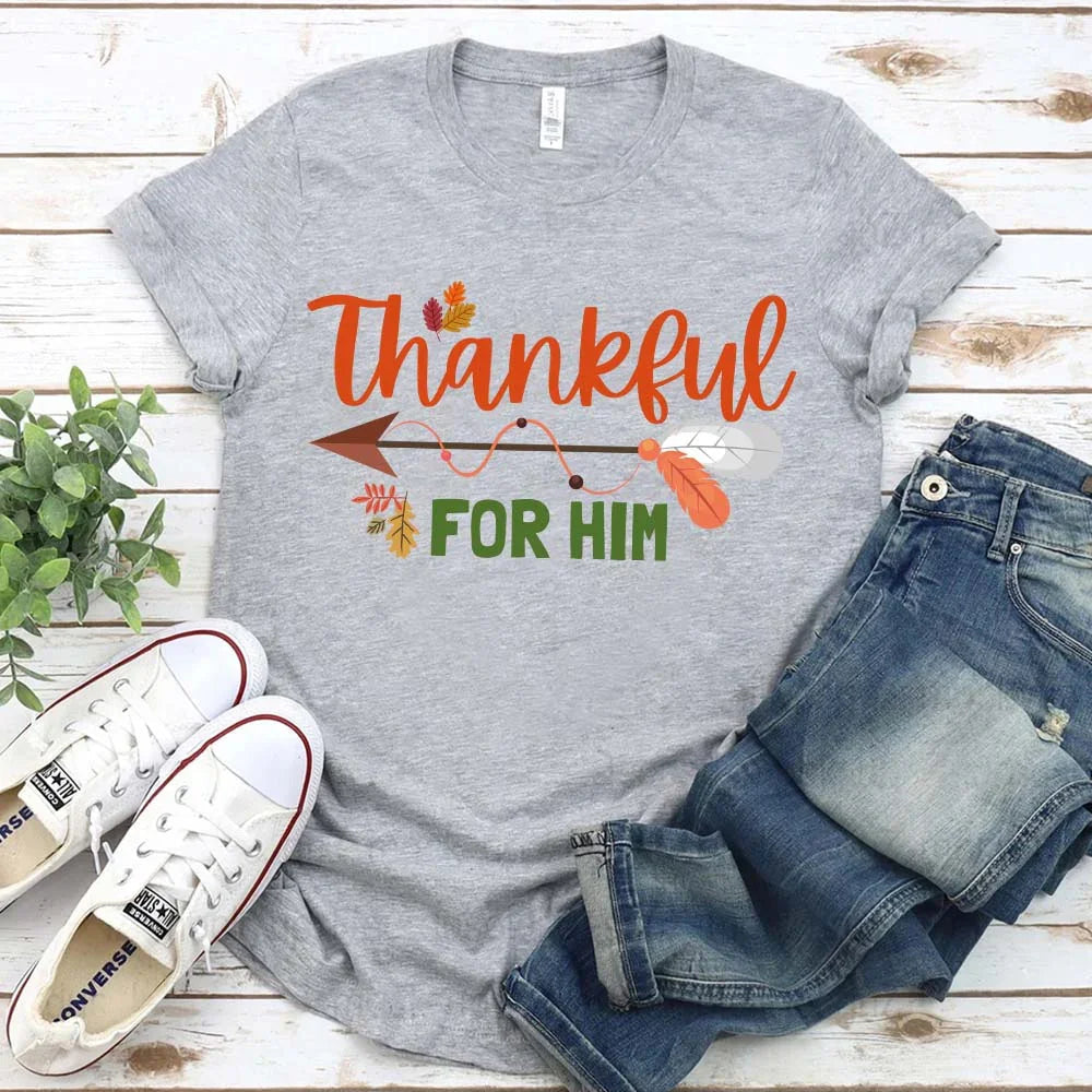 Thankful For Her/Him Valentines Couple T-Shirt β Cute Matching Holiday Tees