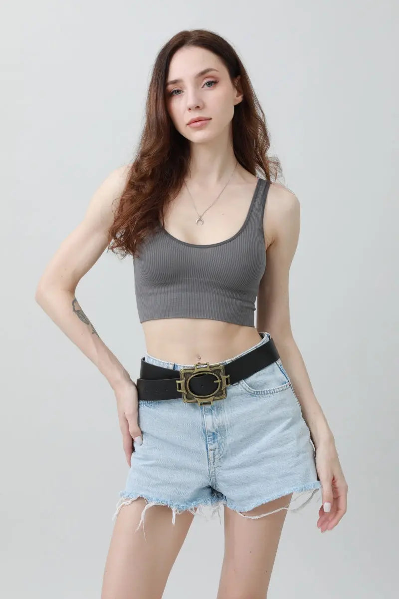 Vintage Western Belt ā Geometric Buckle Cowboy Style š¤ āļø
