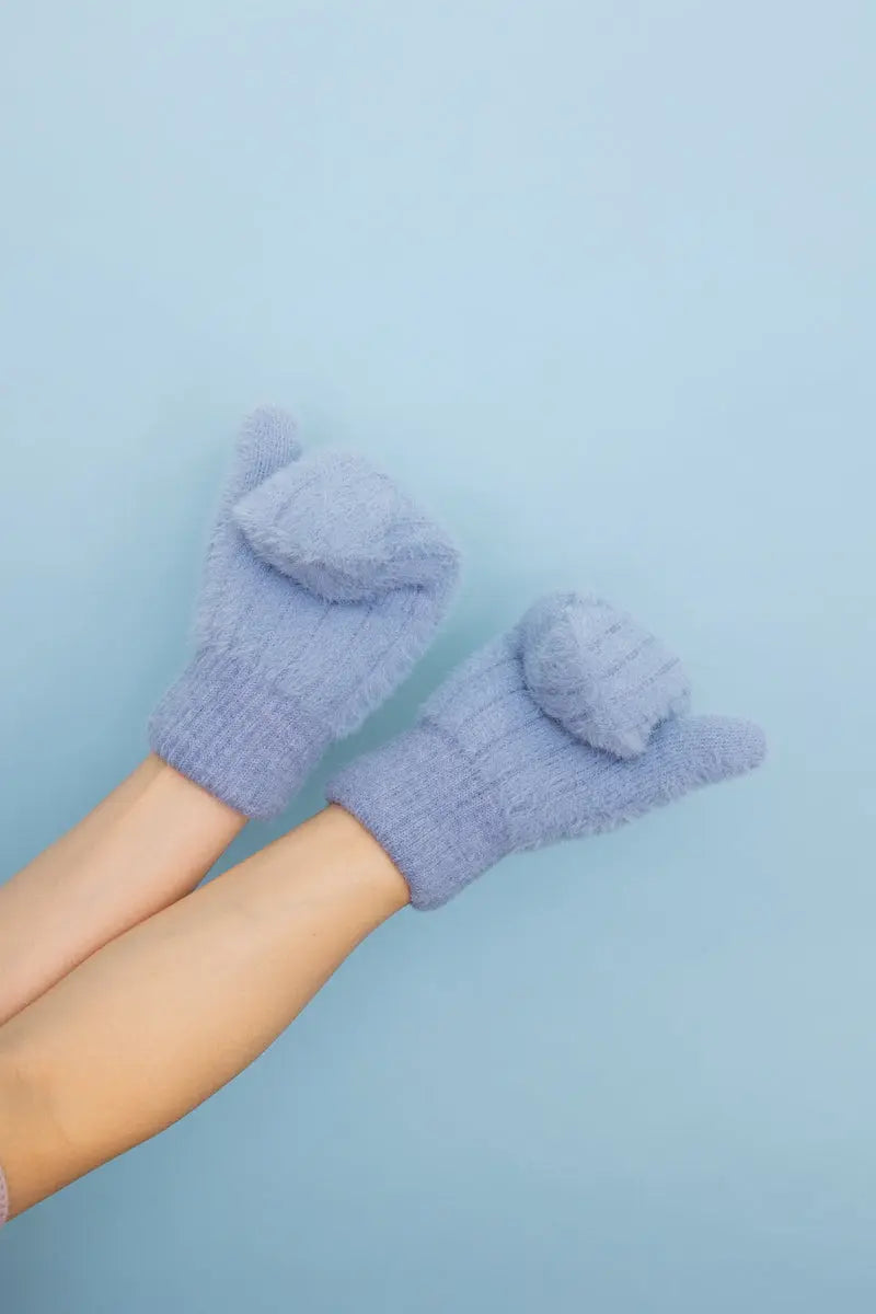 Plush Pastel Fuzzy Winter Mittens 🧤