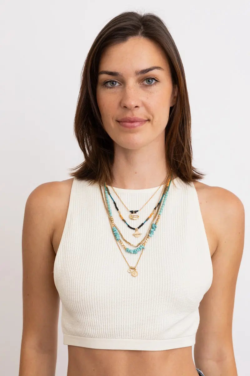 Bohemian Bliss Turquoise Beaded Layered Necklaceđź’Ž