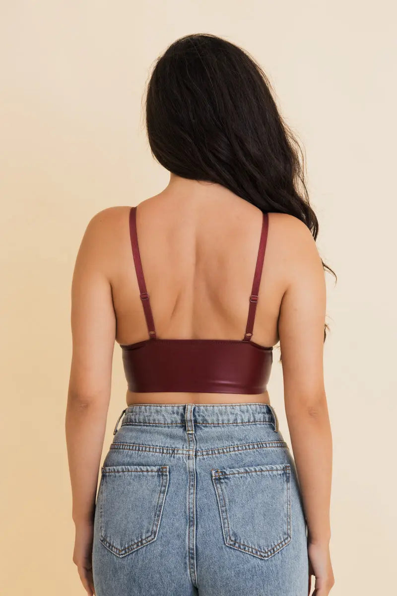Vegan Leather Longline Bralette - New Colors šļø