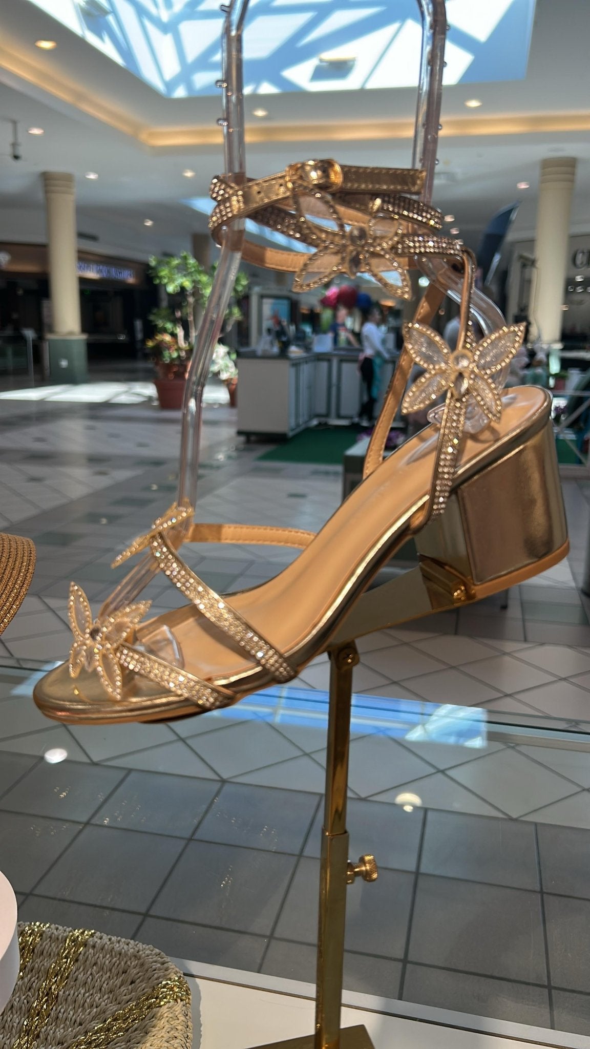 Butterfly Low Chunky Block Heel Sandals – Elegant Heels for Prom, Graduation & Formal Events