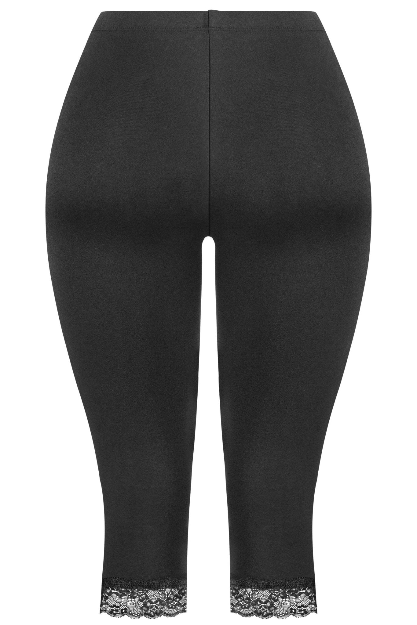 Mid-Waisted Capri Lace Trim Leggings β Made in USA