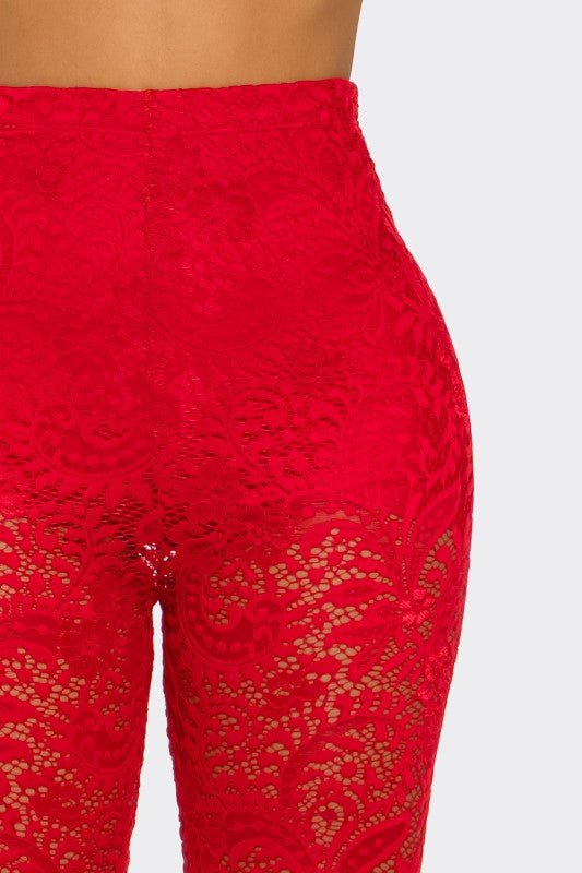Midnight Muse Lace High-Waisted Pants