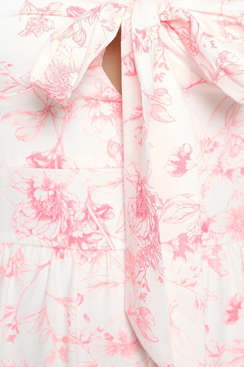 Rosalie Blush Garden Plus Size Mini Tiered Dress