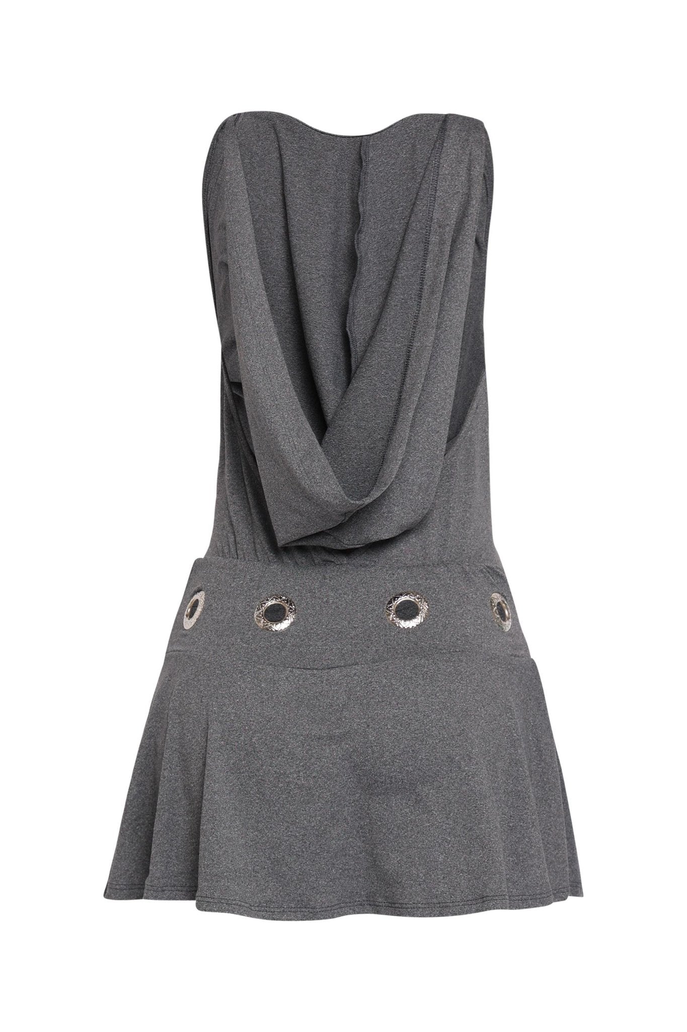 Urban Edge Hooded Open Back Mini Dress Built In Shorts