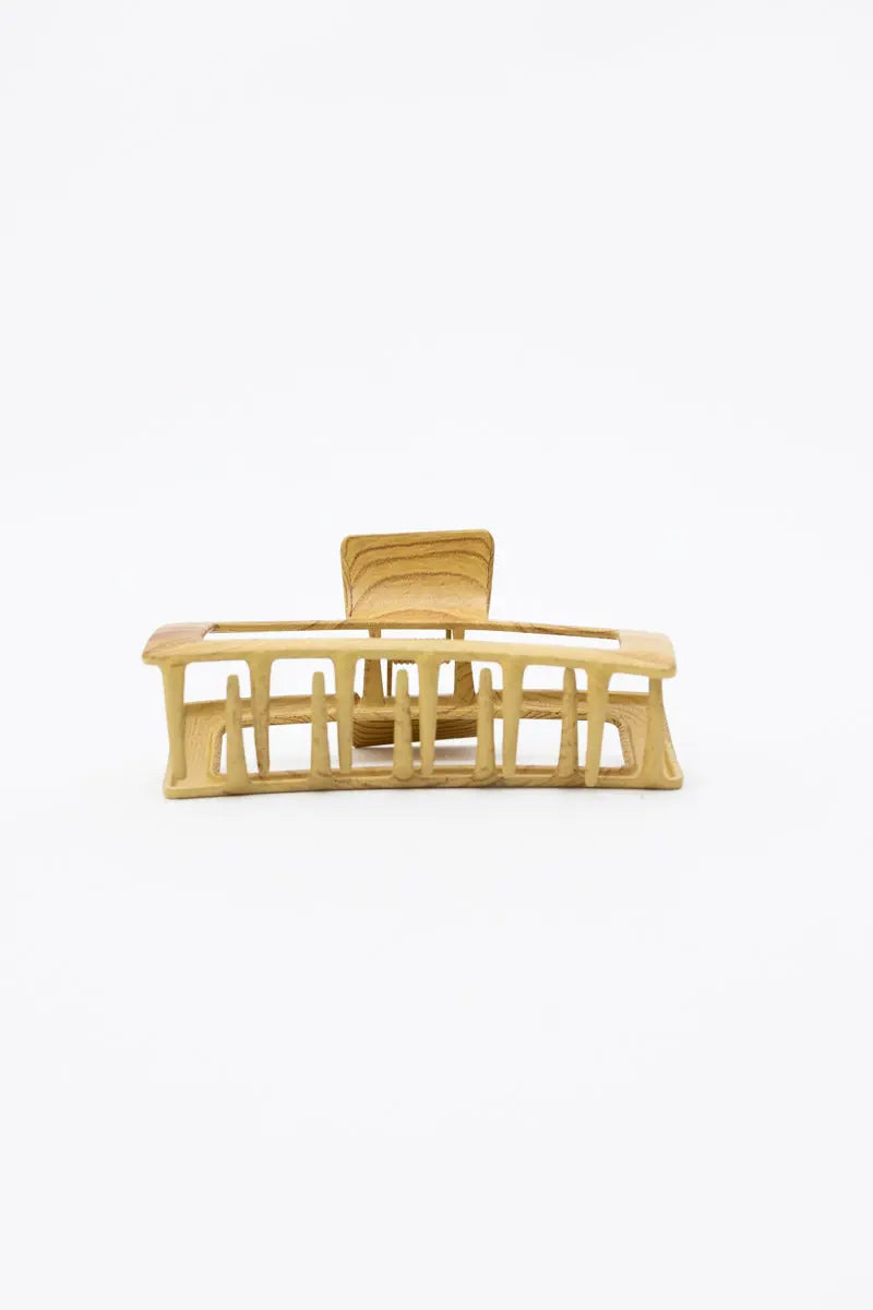 Retro Wood Print Hair Claw Clip – Stylish & Durable 🌸