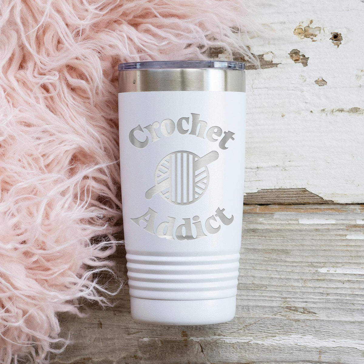 Insulated Travel Mug - 20 oz Engraved Tumbler With Double Wall Insulation For Crochet Lovers