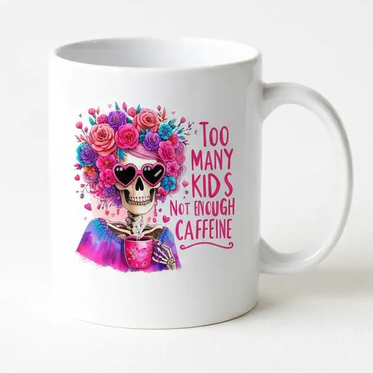 Funny Coffee Mug – Colorful Ceramic Tea Cup with Vibrant Floral Crown Design