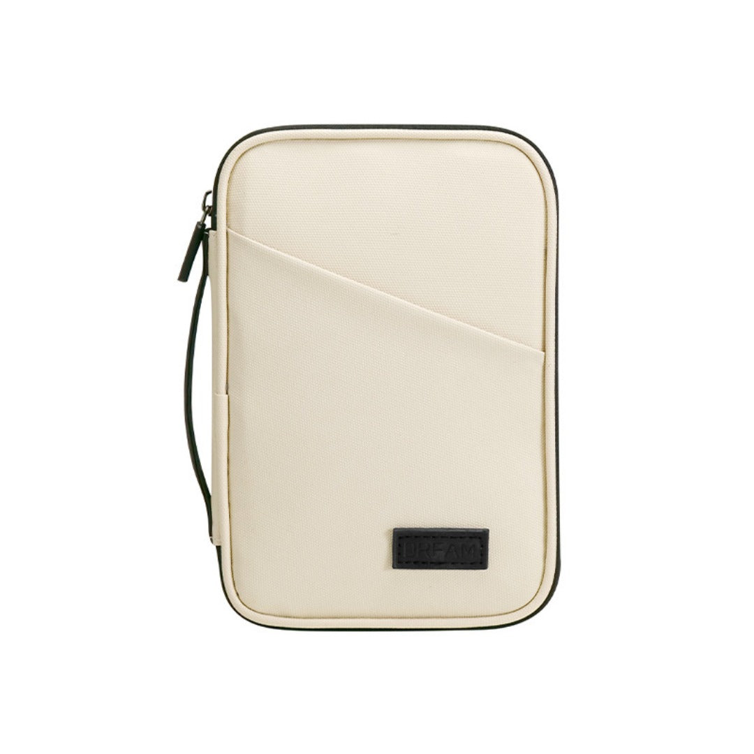 Large capacity passport bag, multi-function document storage bag, PU waterproof travel storage bag, anti-theft tote certificate bag.