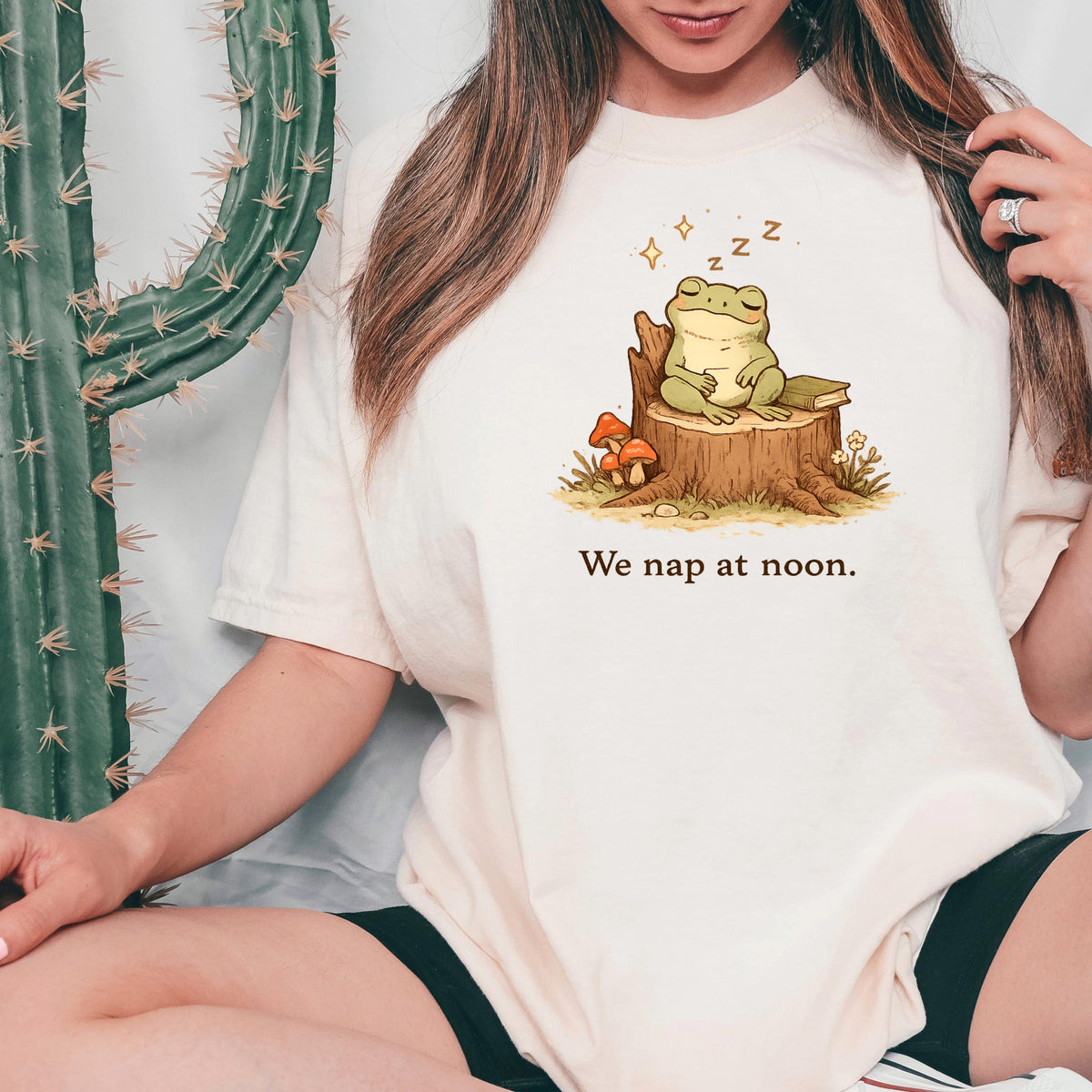 Whimsical Frog Shirt – Cute Frog Shirt With We Nap At Noon Tee, Cozy Cotton