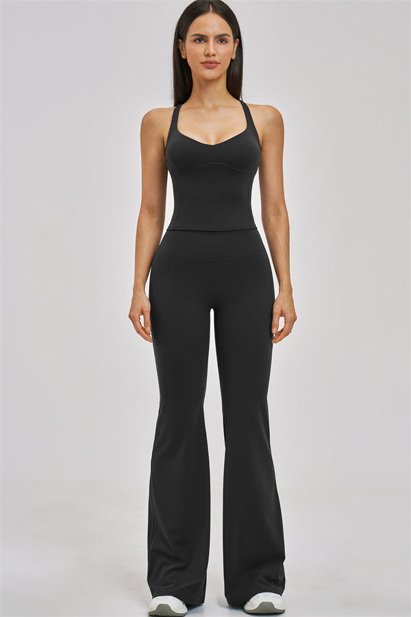 The Zenith Crop Top Flared Leggings 2-Piece Set