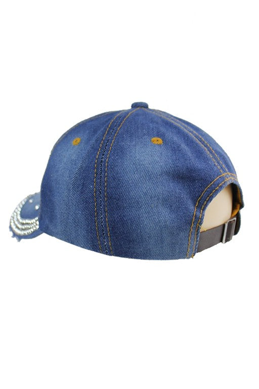 Bad Hair Day Lettering Denim Bling Bling Hats Material Composition Cotton