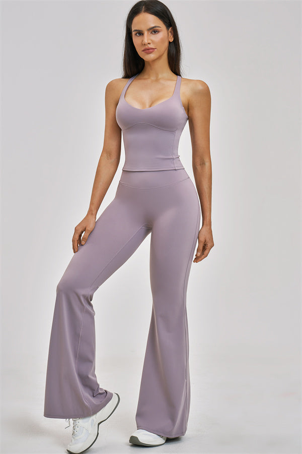 The Zenith Crop Top Flared Leggings 2-Piece Set