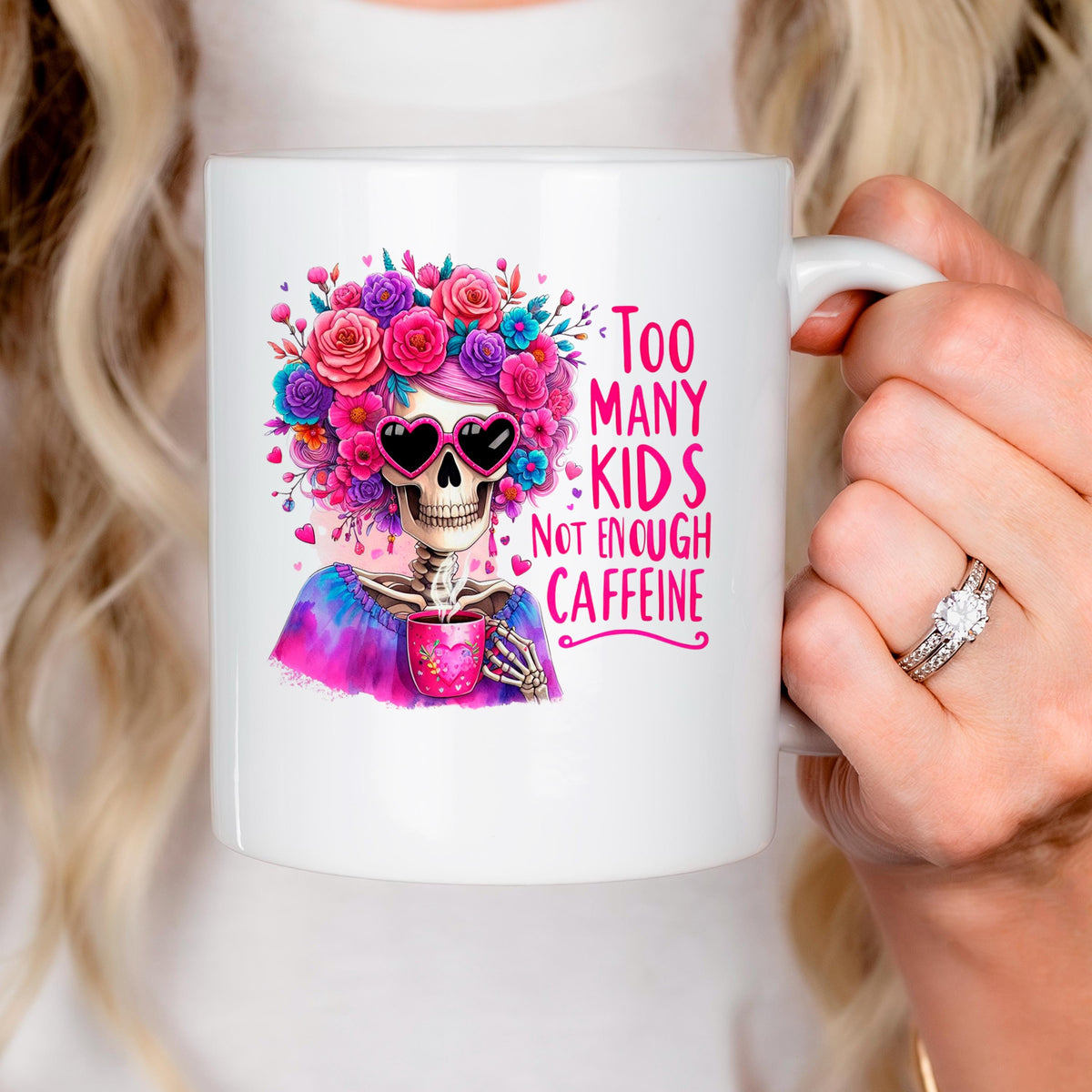 Funny Coffee Mug – Colorful Ceramic Tea Cup with Vibrant Floral Crown Design