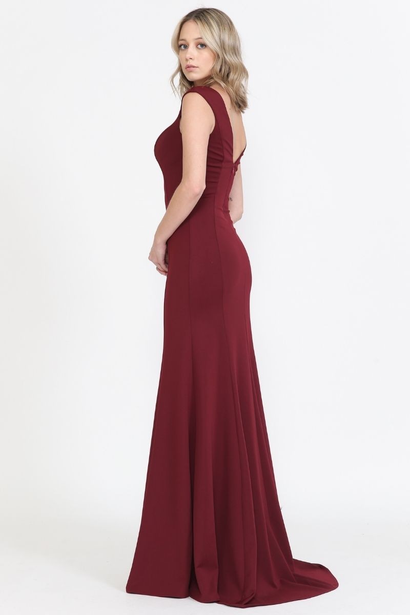Lovely And Elegant Long Heavy Jersey Dress - 8290