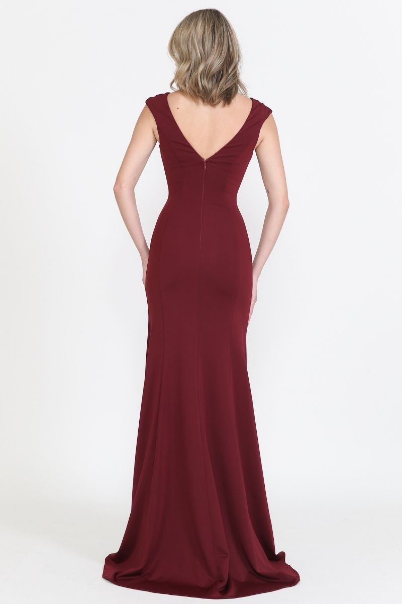Lovely And Elegant Long Heavy Jersey Dress - 8290