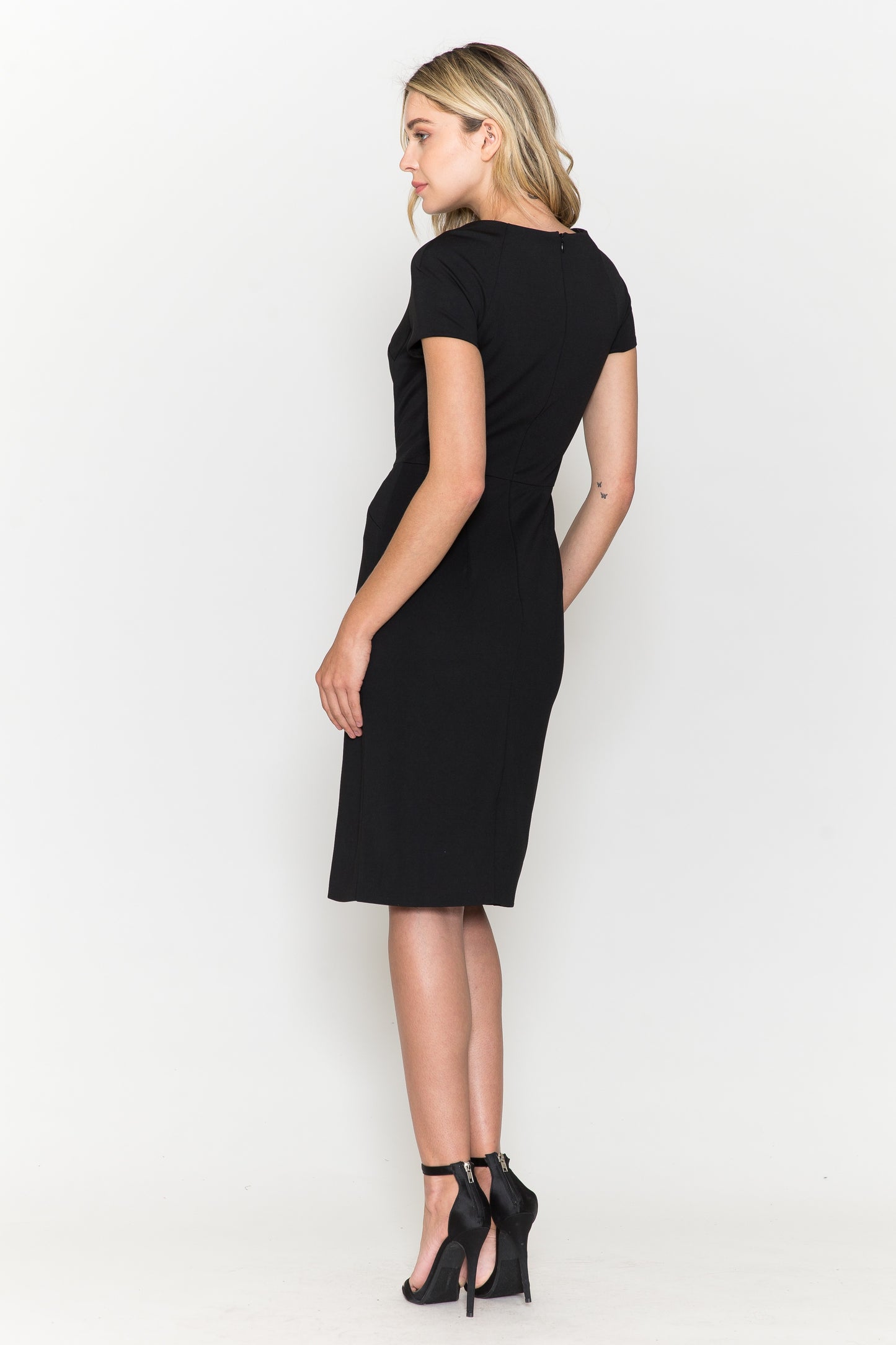 Business Casual Wear Round Neck Cap Sleeves Spande - 8774