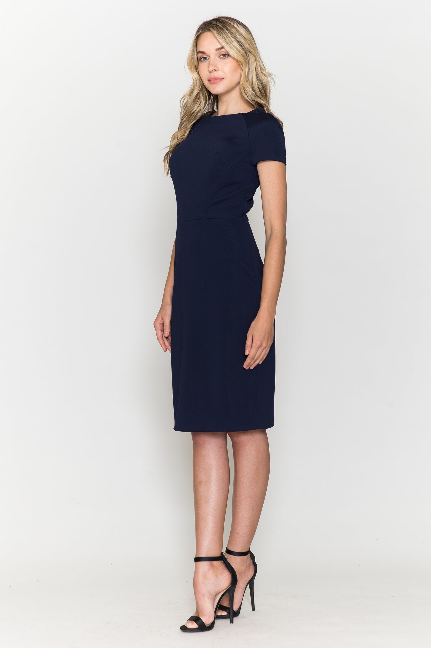 Business Casual Wear Round Neck Cap Sleeves Spande - 8774