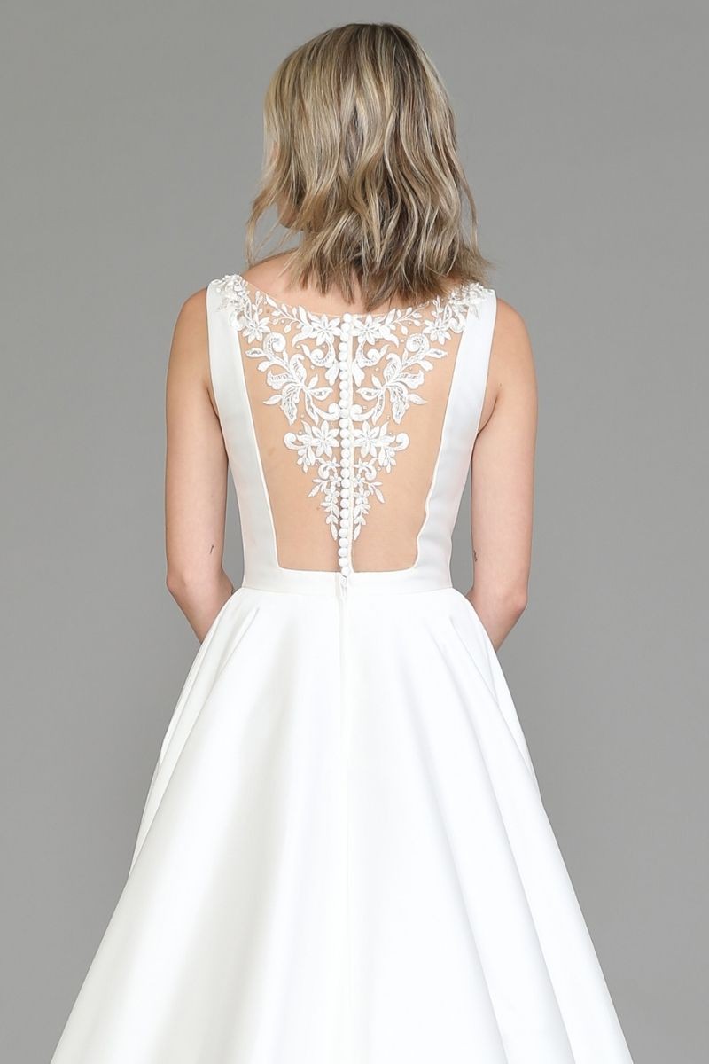 Long Cape Tail Back Lace Tattoo See Through Back - 8582