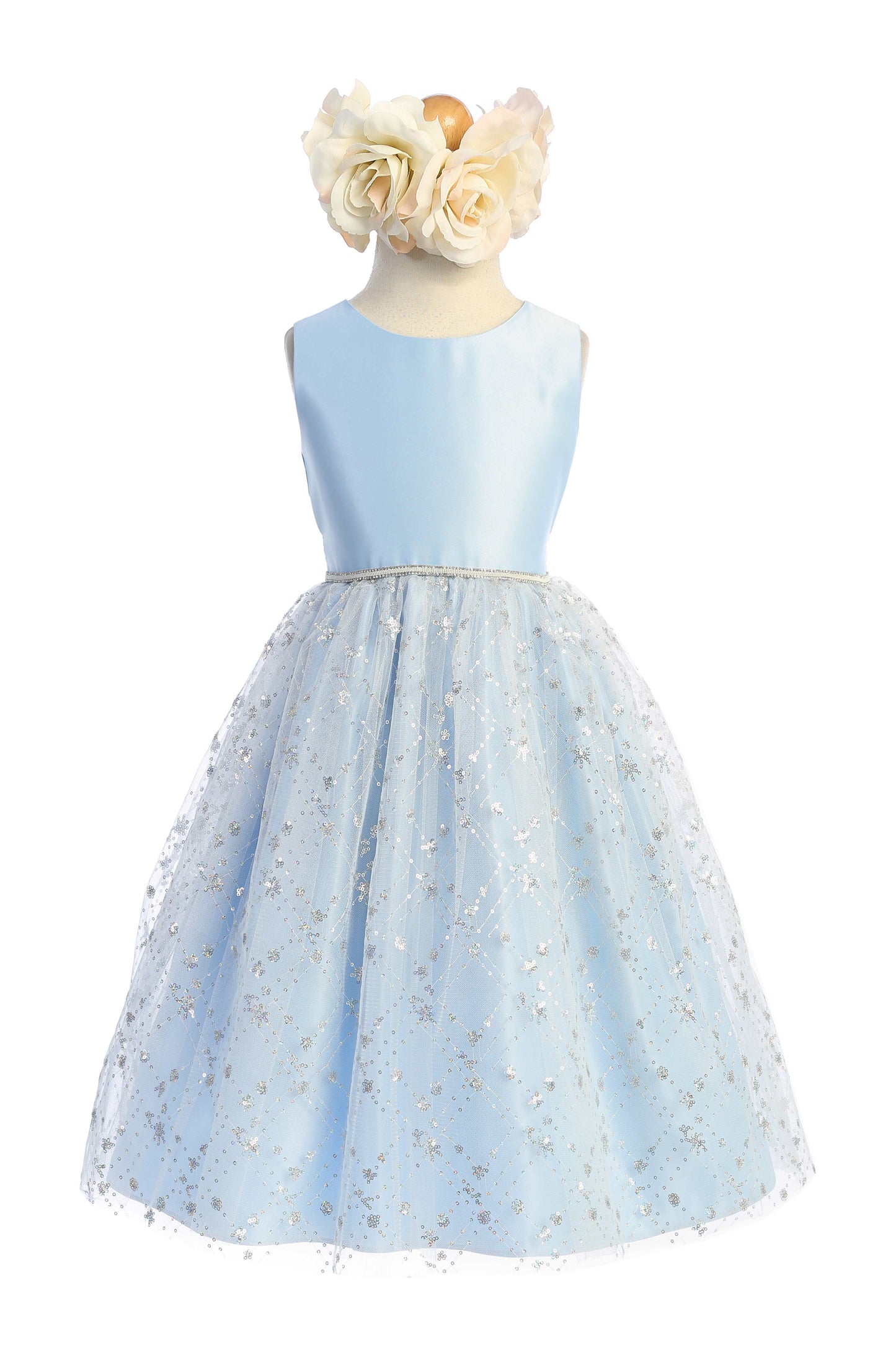Diamond Sequin Tulle Girl Dress