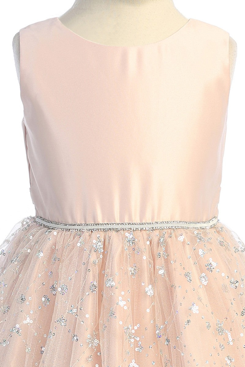 Diamond Sequin Tulle Girl Dress