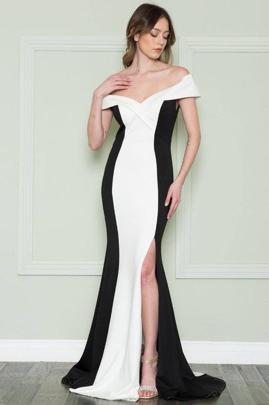 Two Tone Glamorous Red Carpet Style Long Dress