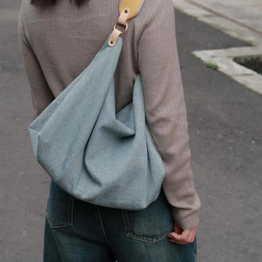 Slouchy purse, summer high capacity commuter shoulder bag, hobo bag denim, tote bag women