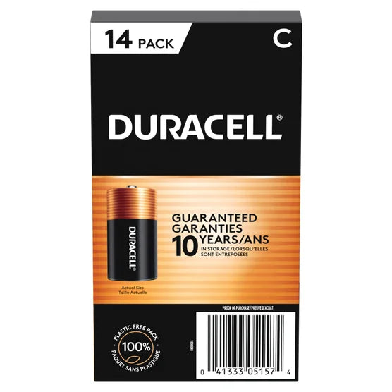 Duracell C Alkaline Batteries, 14-count - Open Box