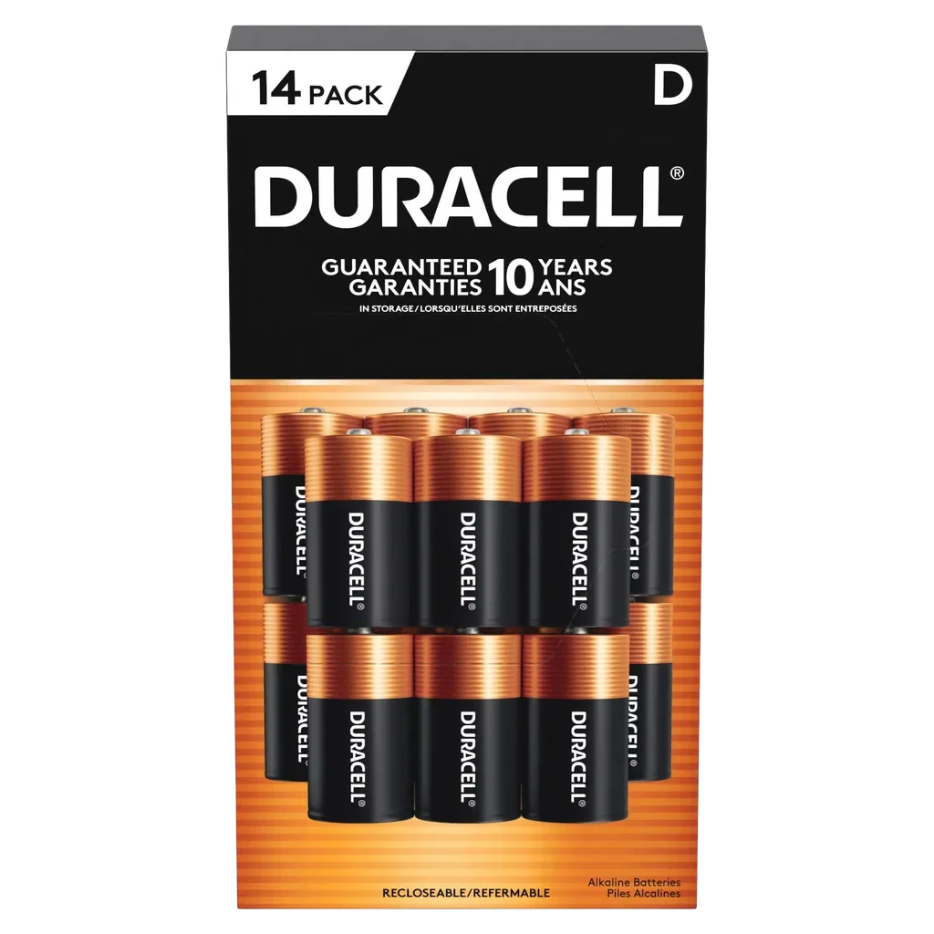 Duracell D Alkaline Batteries, 14-count - Open Box