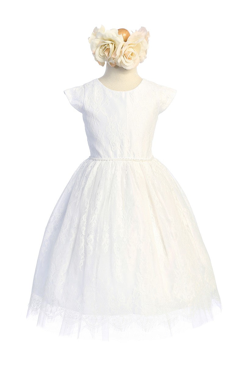 Soft French Lace T Length Dress