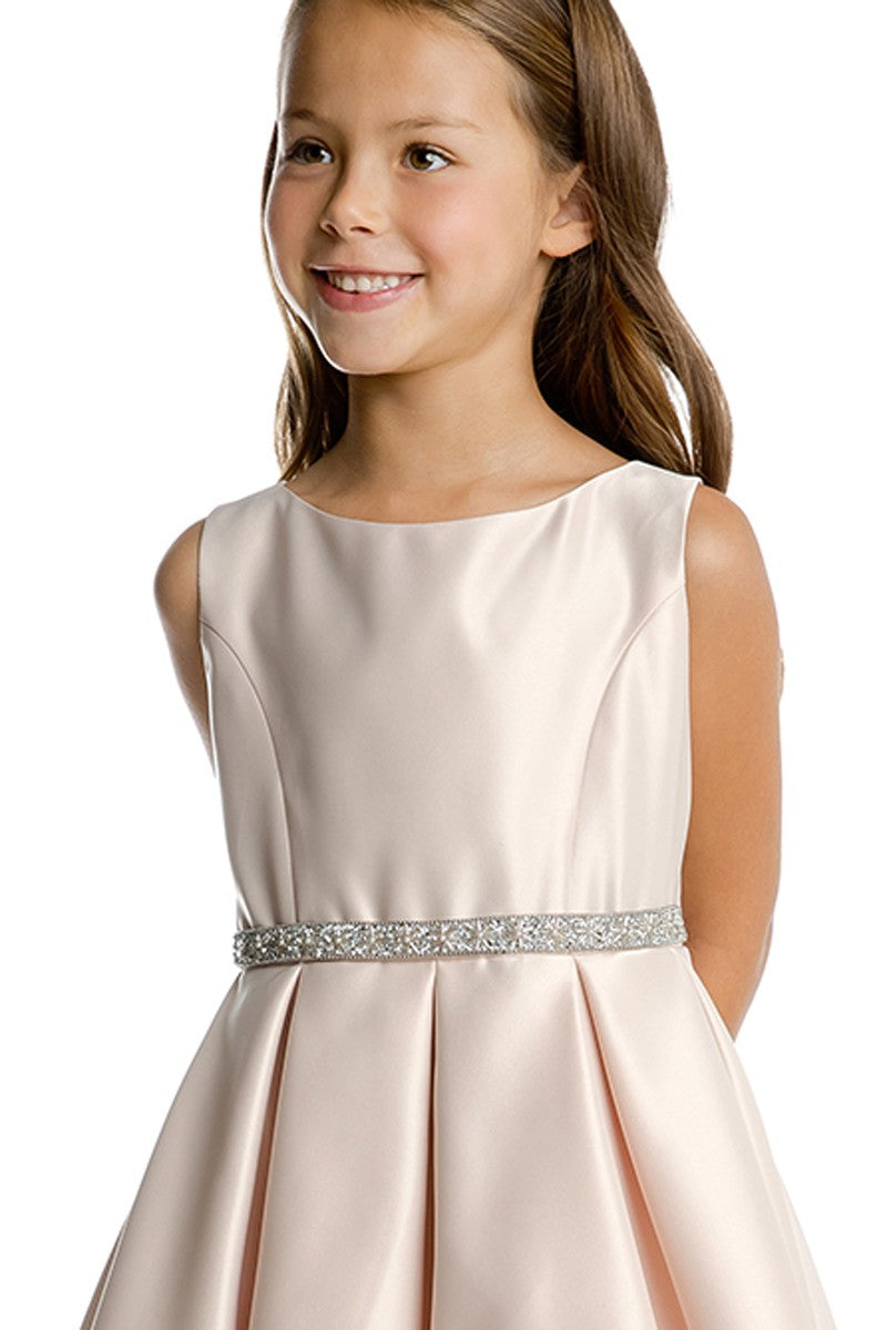 Sleeveless Satin Knee Length Dress
