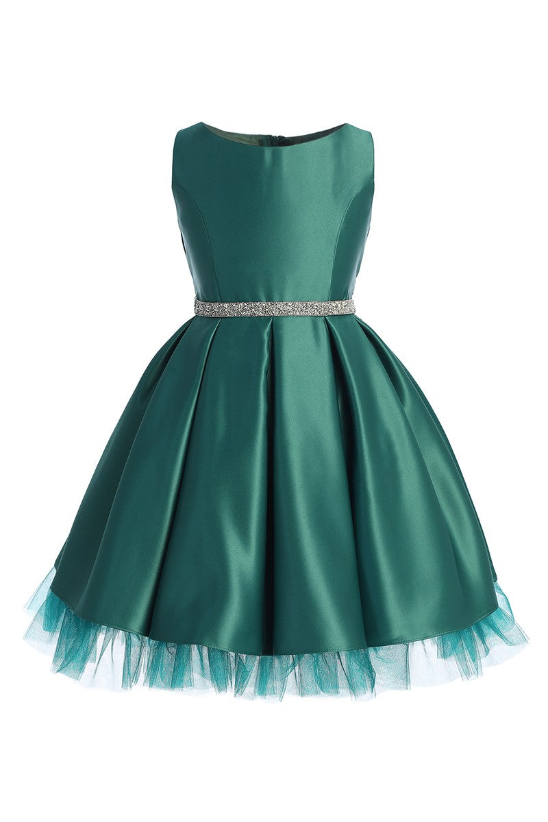 Sleeveless Satin Knee Length Dress