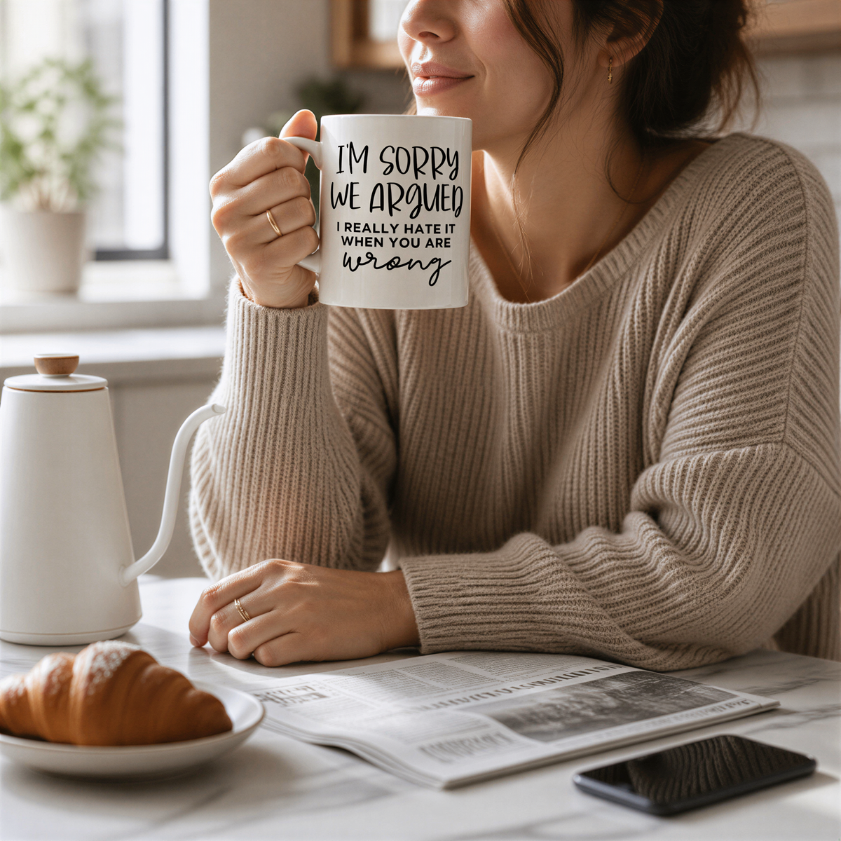 funny coffee mug, I'm sorry we argued mug, coffee mug funny, ceramic mug, funny coffee mug for dad, funny mug, sarcastic mug for her