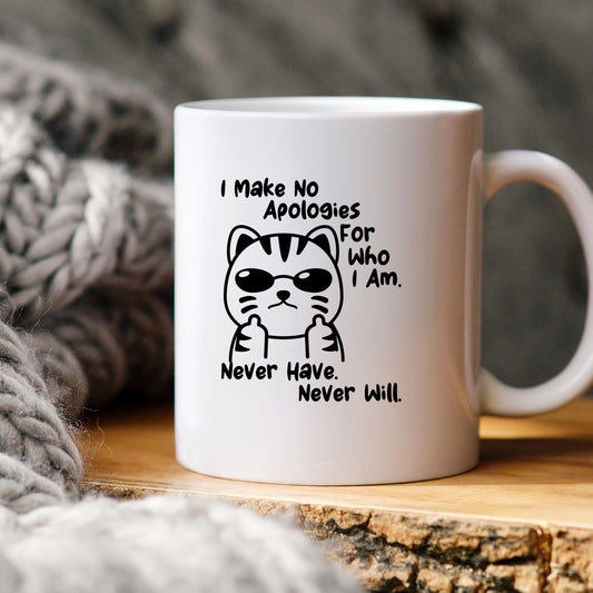 Funny Cat Coffee Mug – Ceramic 11 oz Microwave Safe Sassy Quote Mug