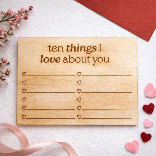 Engraved Wooden Love Note - Laser Engraved Card | Personalized Keepsake Gift