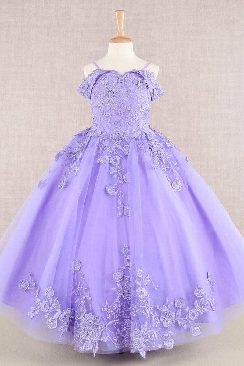 Floral Embroidery A Line Girl Dress
