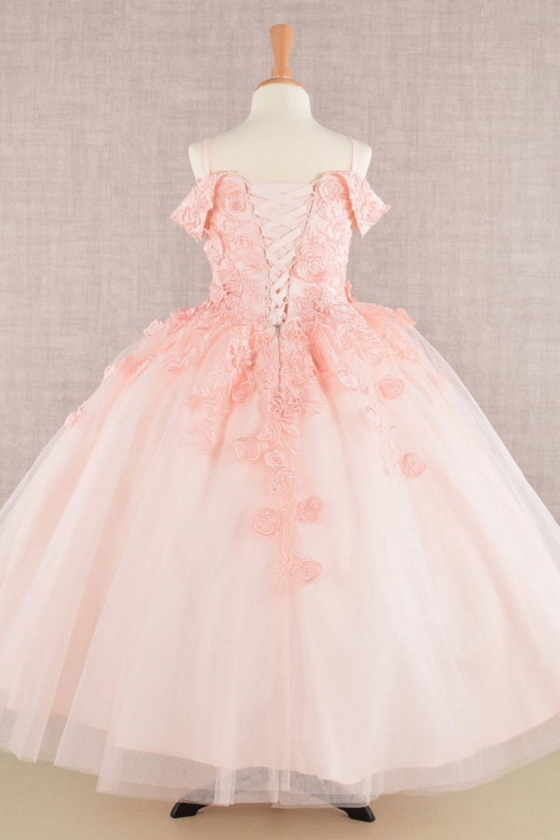 Floral Embroidery A Line Girl Dress