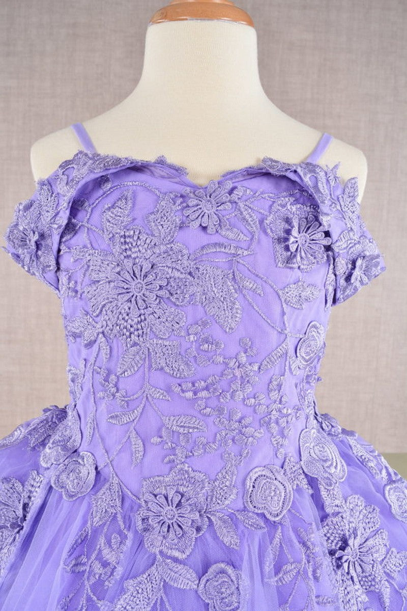 Floral Embroidery A Line Girl Dress