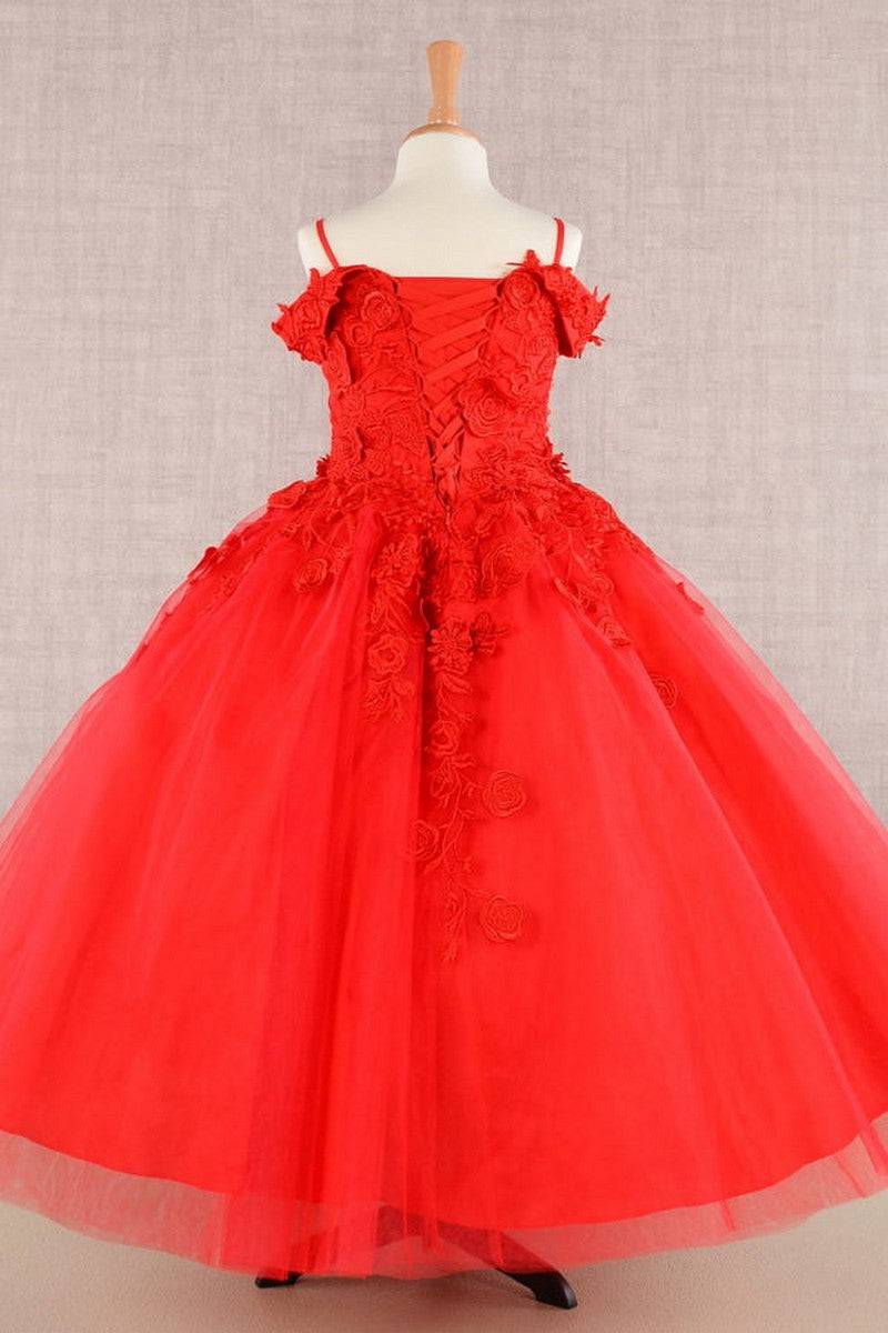 Floral Embroidery A Line Girl Dress