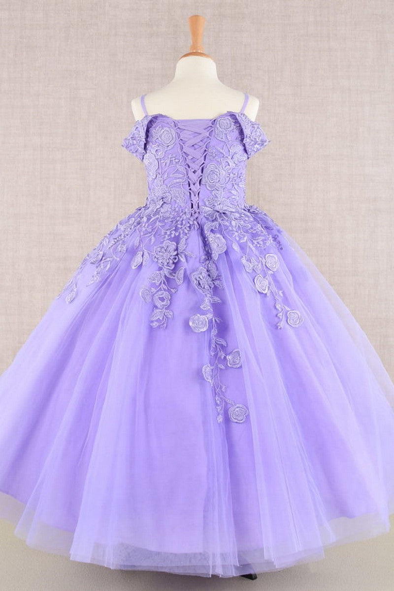 Floral Embroidery A Line Girl Dress
